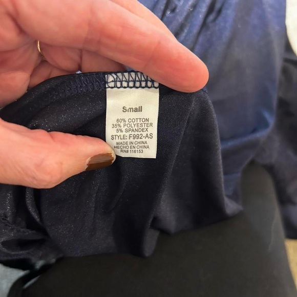 Altar'd State Navy A-Line Skirt with Lace Hem - Picture 7 of 7